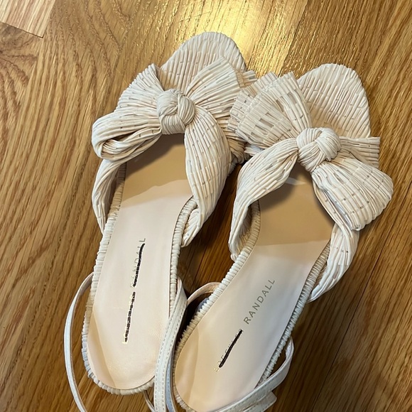 Loeffler Randall Camellia Pleated Knot Heeled Sandal Heel 8.5 NEW - Picture 12 of 12